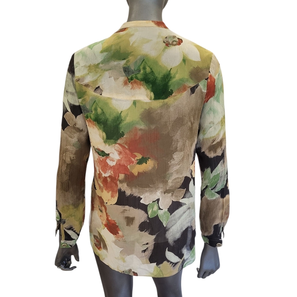 185B. Vtg. Platinum by Dorothy Schoelen Floral Button-Up Blouse - Size Small - Picture 4 of 5
